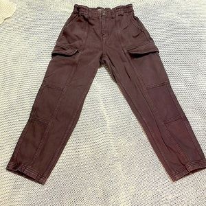 Brown elastic waist cargo pants from Pacsun